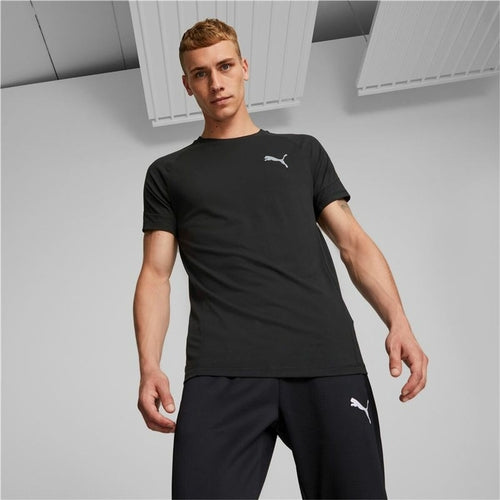 Men’s Short Sleeve T-Shirt Puma Evostripe Black Men